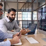 crypto-traders-brokers-stock-exchange-market-investors-discussing-trading-charts-research-reports