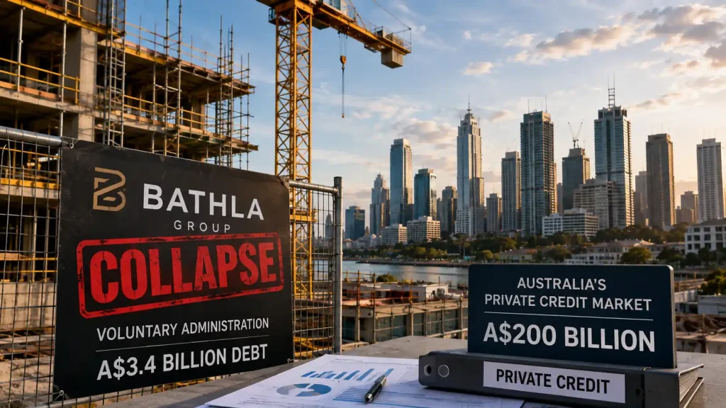 Australian residential construction and private credit market representing Bathla Group’s A$3.4 billion collapse and lender exposure