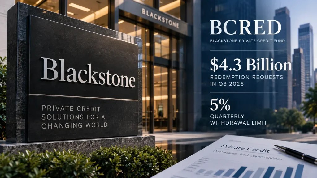 Blackstone Private Credit Fund representing $4.3 billion of third-quarter investor repurchase requests and BCRED's 5% liquidity limit