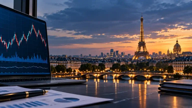 French government bonds and Paris financial markets representing growing hedge fund activity and leveraged sovereign debt trading