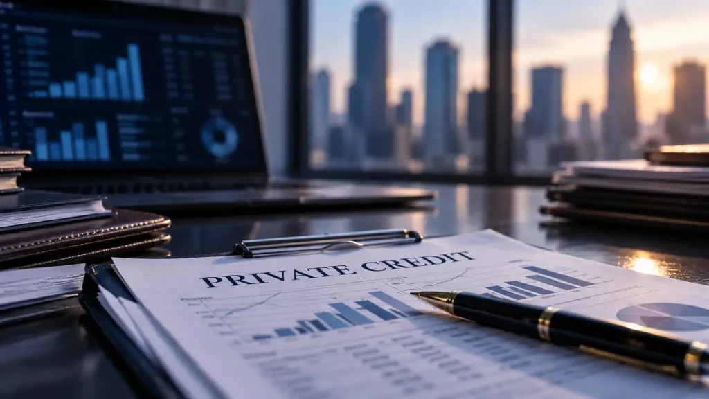 US private credit market representing Moody’s 5.8% borrower distress assessment and risks from payment-in-kind interest and loan restructurings.