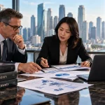 Institutional investment professionals reviewing private equity transactions as global co-investment activity reaches $198 billion in the first half of 2026.