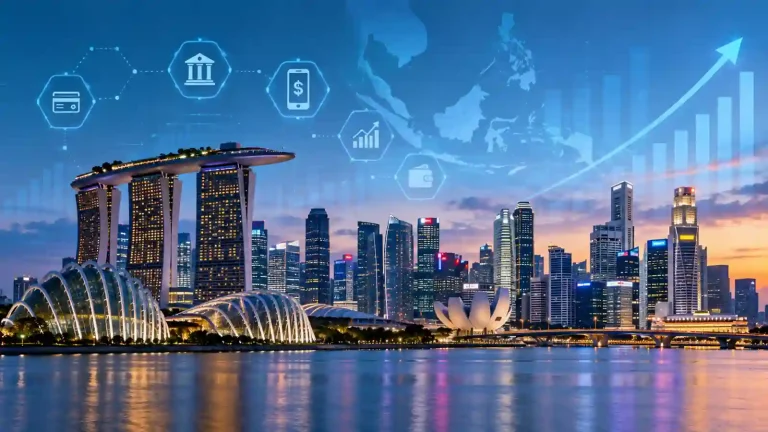 Singapore financial district skyline representing Southeast Asia's $2.3 billion fintech funding market and concentrated venture capital investment in 2026.